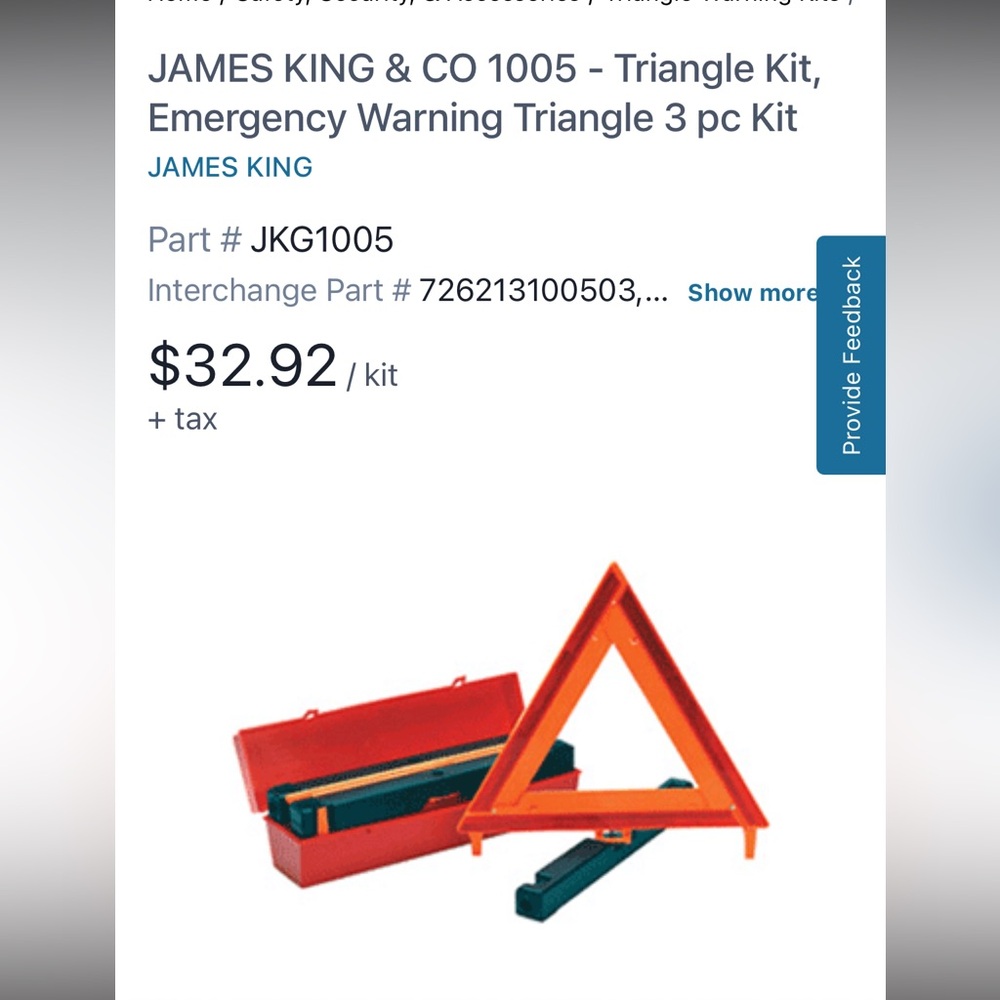 Emergency Warning Triangle Kit - Red